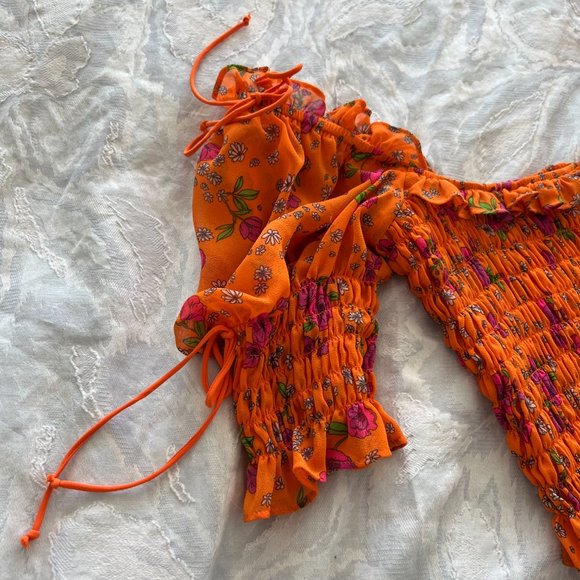 For Love and Lemons Peony Smocked Top - Picture 6 of 6